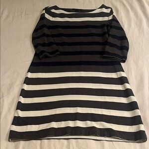 Gray, Navy, and White Striped Women’s Dress